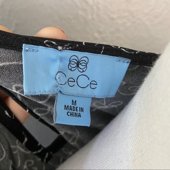 CeCe Danity Tiered Ruffled Bell Sleeve Bow Blouse - Picture 5 of 11